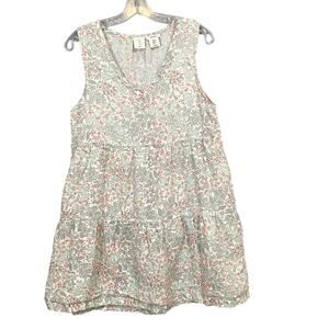 Joie Linen Dress Womens Sleeveless Tiered Mini Size M Cottagecore Prairie Floral